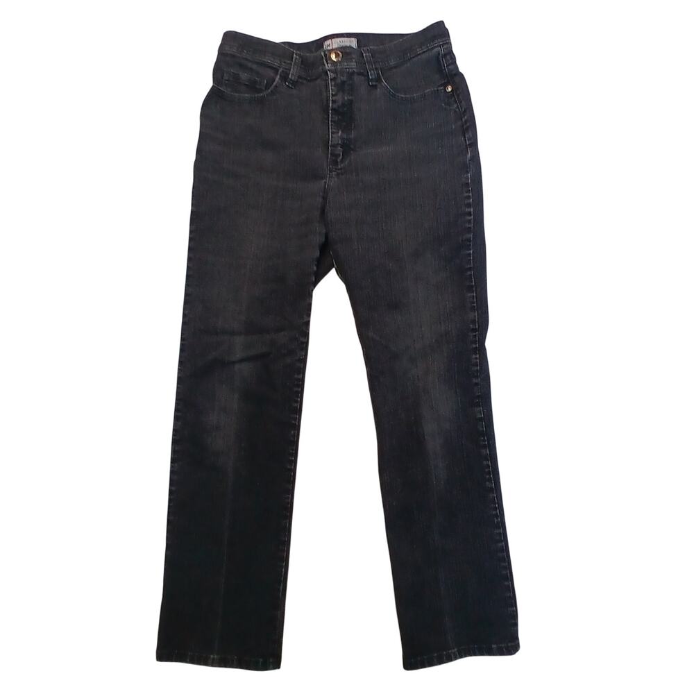 Lee Dark Wash Black Straight Leg Denim Jeans Womens Size 10 Petite